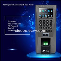 F18 zk software fingerprint time attendance door access control raeder