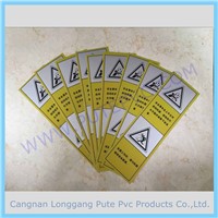 PT-ST-007 Adhesive security warning attention sticker PVC Customized Adhesive Warning