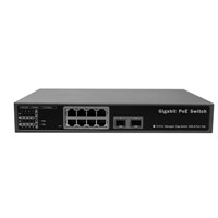 8 Port GbE + 2 SFP Managed POE Switch, 802.3af/at