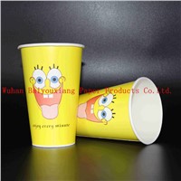 Customized Logo 14oz Disposable double wall paper cup drink cups