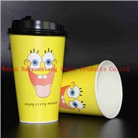 Customized Logo 16oz Disposable ripple wall Drinking Cups