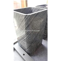 Black Marble Pedestal Sink,Marble Pedestal Wash Basin,Stone Sink,Black Wooden Pedestal Sink