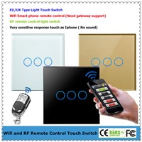 EU/UK Standard 3 Gang Wifi &amp;amp; RF Remote Control Light Touch Switch With LED Backlight Indicator