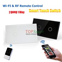 US/AU Standard Wi-Fi or RF Remote Control Light Touch Switch With LED Backlight Indicator