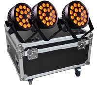 18X12W RGBWA UV 6in1 LED Par Can With Powercon, Road Case for Stage Lighting, Event, Disco
