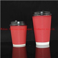 Customized Logo 16oz Disposable ripple wall milk cup