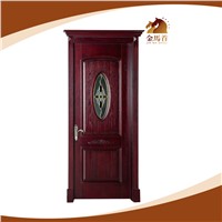 single interior carving glass insert solid wood door