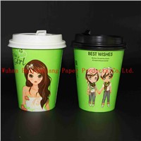 Customized Logo 16oz Disposable paper cup with lids