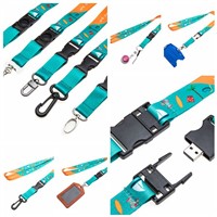 Personalized custom polyester printed logo cell phone neck lanyard