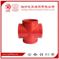 FM UL approval ductile iron grooved fitting cross