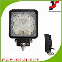 Top seller 10-30V DC Epistar led working lamp IP67 Square 24W led work light made in china
