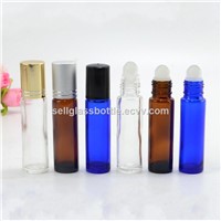 10ml Clear,amber,blue perfume roll on bottle with cap and roller