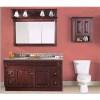 Wood Bath Vanity Wall Mounted Cabinet Customized Bathroom Furniture