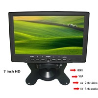 7 Inch Car LCD Monitor with HDMI Input, HDMI/VGA/AV 7 Inch Monitor
