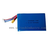 Drone Lipo Battery Pack 10C Continues Discharge UT895585 5000mAh 14.8V