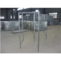 Scaffolding guardrail frame scaffolding system