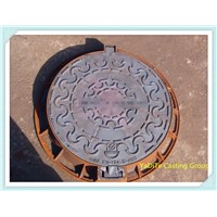 Round cast iron manhole covers circular ductile security foundry cover