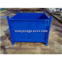 Storage Wire Mesh Cargo Folding Container, Warehouse Steel Cage Bin