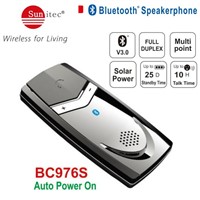 Solar powered in car Bluetooth Handsfree Carkit Speakerphone - Auto Power On
