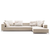 Mordern living room leather sofa with solid wood frame and high density foam