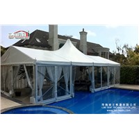 1000 People Large Capacity White Color PVC Roof High Peak Tent With Transparent Sidewall For Sale
