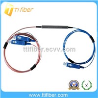 1*2 mini type steel tube FBT Fiber Optic Splitter/ copuler with SC connector