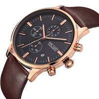 Rose-gold brown alloy watch megir watch