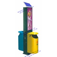 Patented Solar-Powered Litter-bin with Revolving Advertisements
