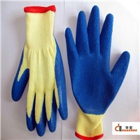 21 yarns(5 thread) latex coated gloves,wrinkle finish