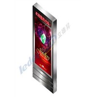 66" 76" stainless steel floor stand network outdoor IP65 led advertising totem