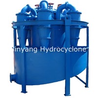 Secondary classifying hydrocyclone cyclone cluster