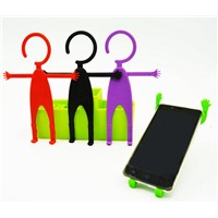 Cute men human shaped elastic silicone phone holder stand