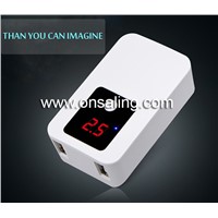 2 USB adapeters/charger with electronic display