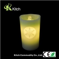 Real Paraffin wax flameless aqua led candle with timer