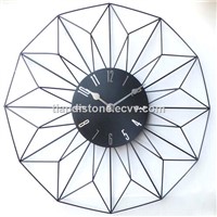 Metal Wire Circular Shape Wall Quartz Clock for Home Decoration
