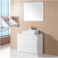 Foshan modern floor standing bathroom mirror lacquer cabinet bathroom vanity vessel sink