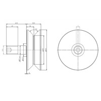 HPV100-1, Osborn type bearing, V-grooved concentric stud