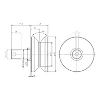 HPV62-1, Osborn type bearing, V-grooved concentric stud