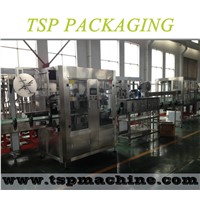 High quality double heads sleeve labeling and shrinking machine for bottle body and neck cap