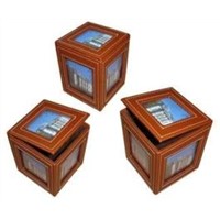 China Wooden Swivel Photo Storage Box Gift Box