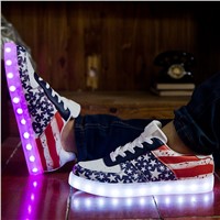 2016 Fashion PU leather USB LED light luminous shoes