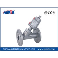 Pneumatic Angle Seat Valve Flange connection with SS stainless steel valve