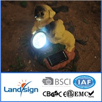 2016 solar garden decoration lights XLTD-1545 solar accent spot light with 2 yellow dogs on rock