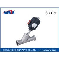 Pneumatic Angle Seat Valve clamp connection with plastic stainless steel valve