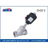 Pneumatic Angle Seat Valve thread connection with plastic stainless steel valve