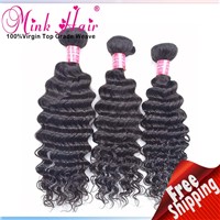 2016 Best selling mink brazilian hair, deep wave wholesale unprocessed virgin brazilian hair bundle