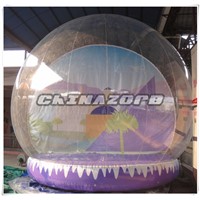 High Quality Christmas Inflatable Snow Globe With Printed Backdrop