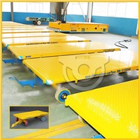 Non-power towed flatbed transfer trolley for heavy industry