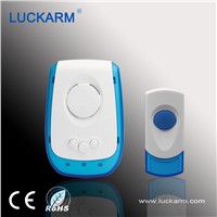 Luckarm digital waterproof battery wireless doorbell with 32 pcs music