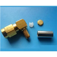 SMA Right Angle Clamp Plug for RG-174, RG-188A, RG-316, 50 Ohm